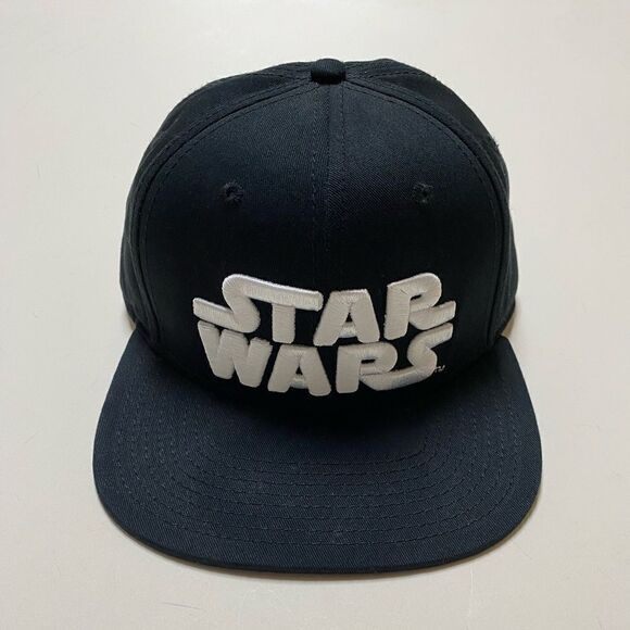 Star Wars Men’s Black Brim Graphic Design Embroidered Logo Snap Back Hat - Picture 5 of 9